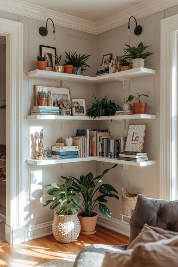 2. How to Organize Your Books on a Corner Shelf