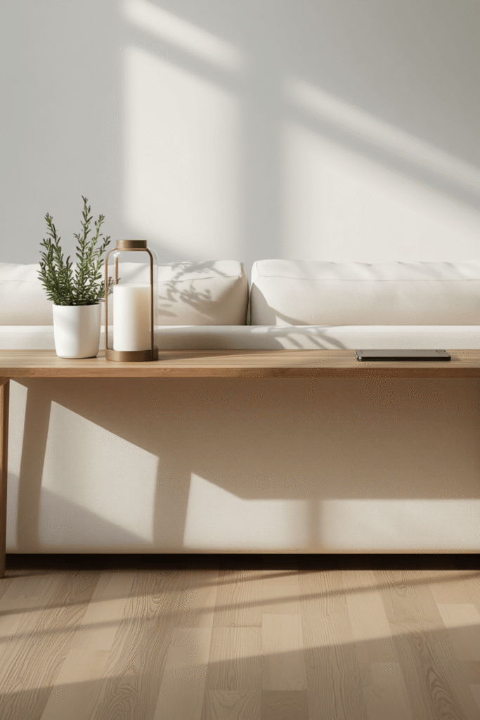 3. Minimalist Living Room Console Setup