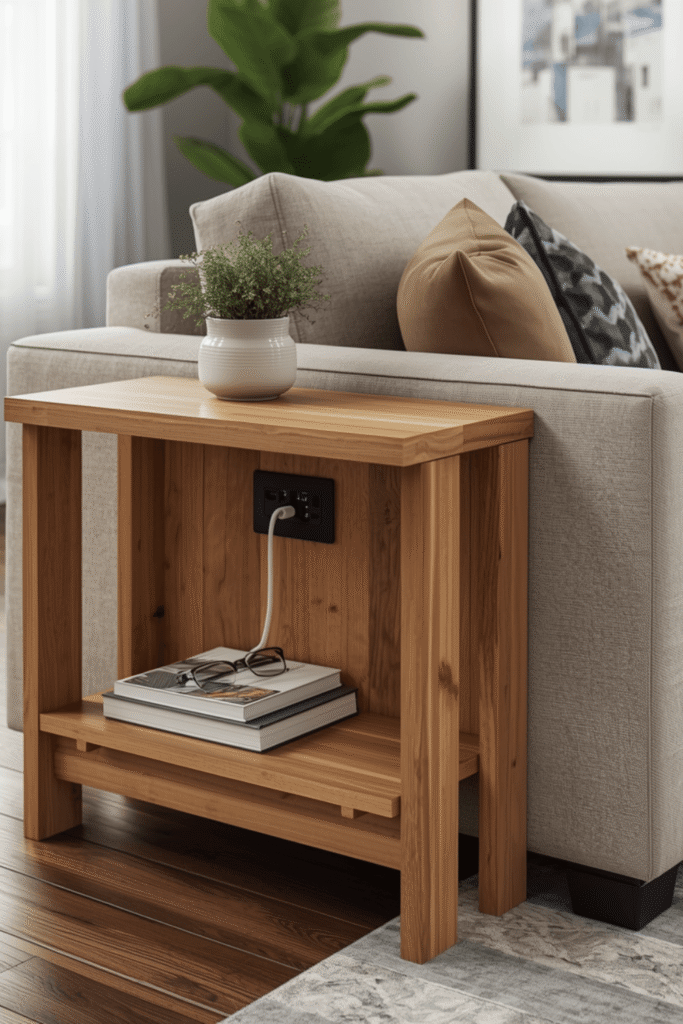 4. Modern Narrow Table with Cable Management