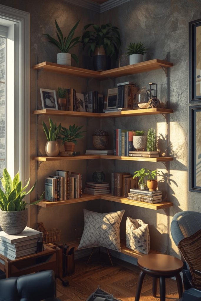 4.Corner Shelves for Modern Minimalist Decor