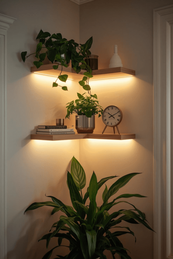 7.Adding Natural Light and Greenery to Your Home with Floating Shelves