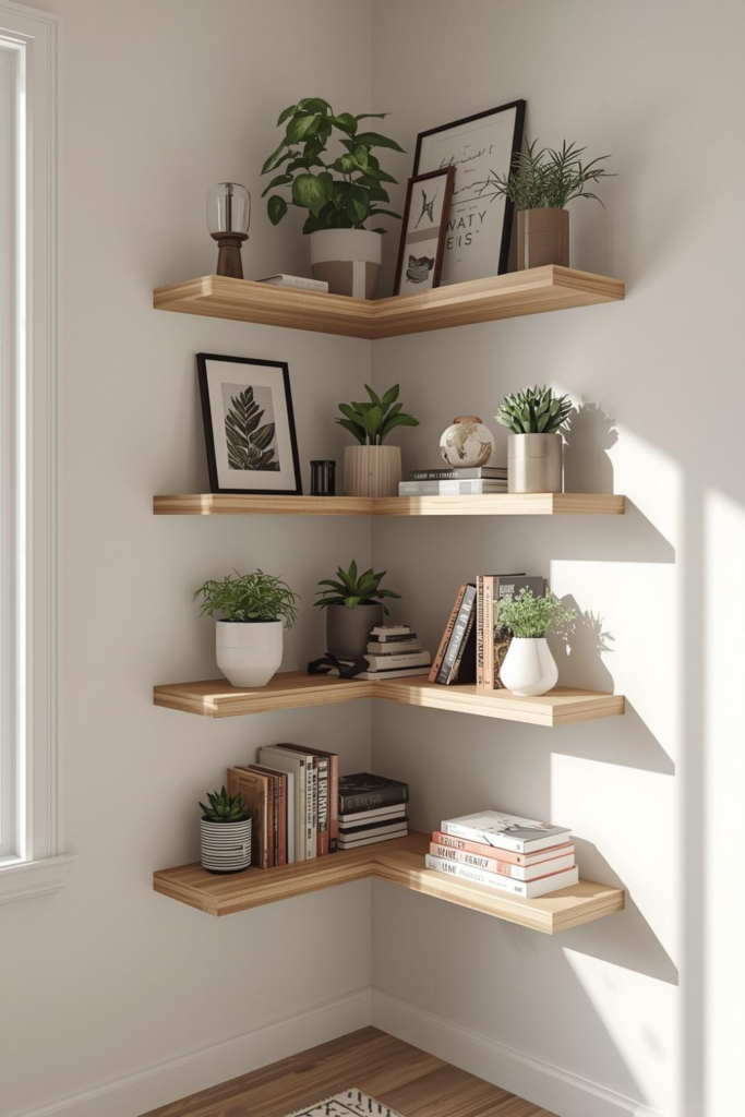 8.Stylish Corner Shelves for Small Apartments