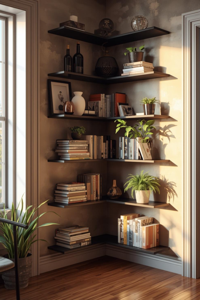 1 Innovative Corner Shelves for Small Spaces