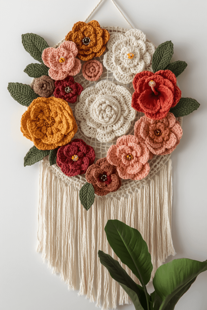 Popular Styles of Crochet Flower Wall Art