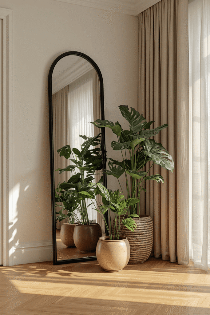 A large leaf plant used to soften an awkward corner or architectural feature