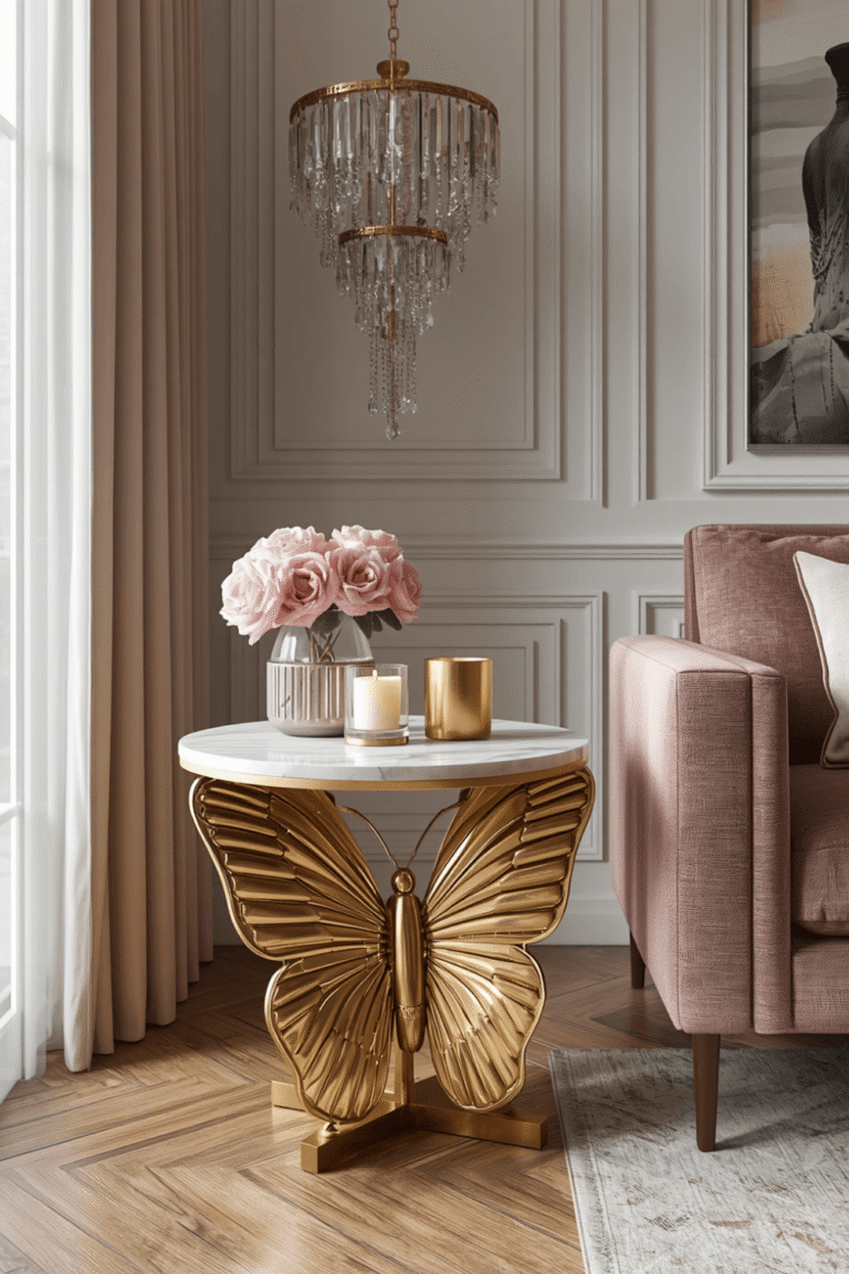 A marble top butterfly nesting table set