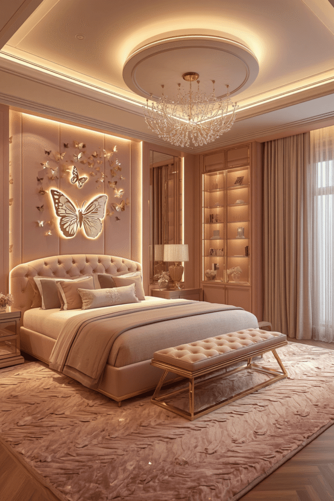 A silk or satin pillowcase in dusty rose or champagne
