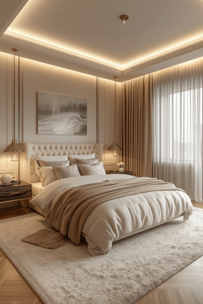 A single muted sage or dusty blue accent against the neutral base