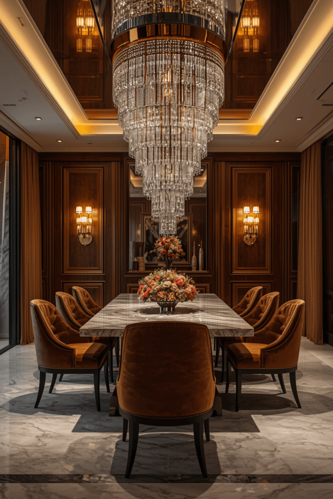 An open-concept dining space connected to the kitchen