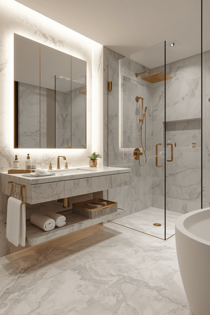 Heated marble or stone floors