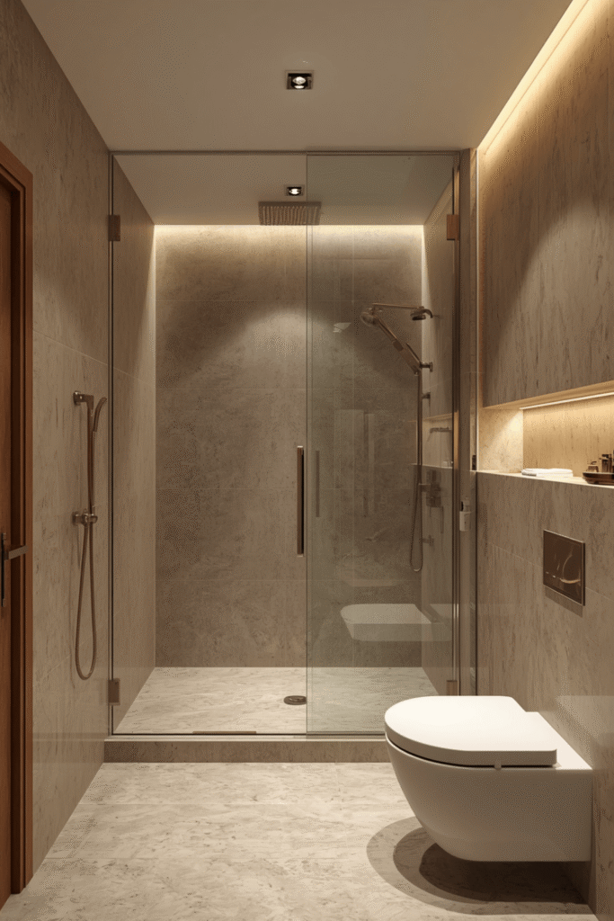 Hotel-style styling rolled towels, a diffuser,