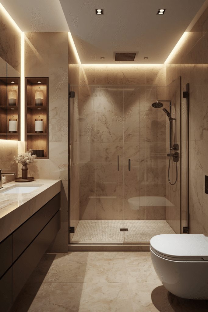 Large-format tile with minimal grout lines