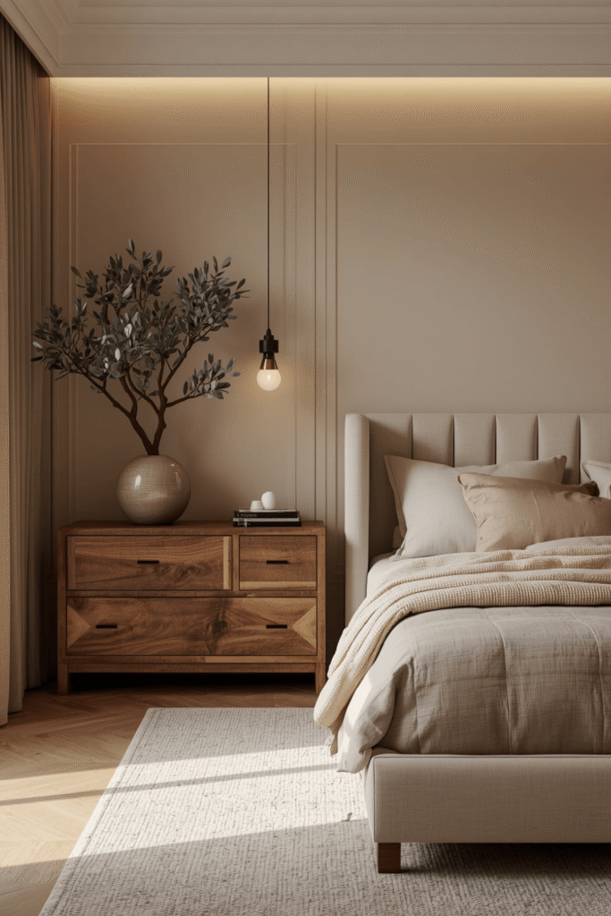 Layer Hardwood or Warm-Toned Flooring