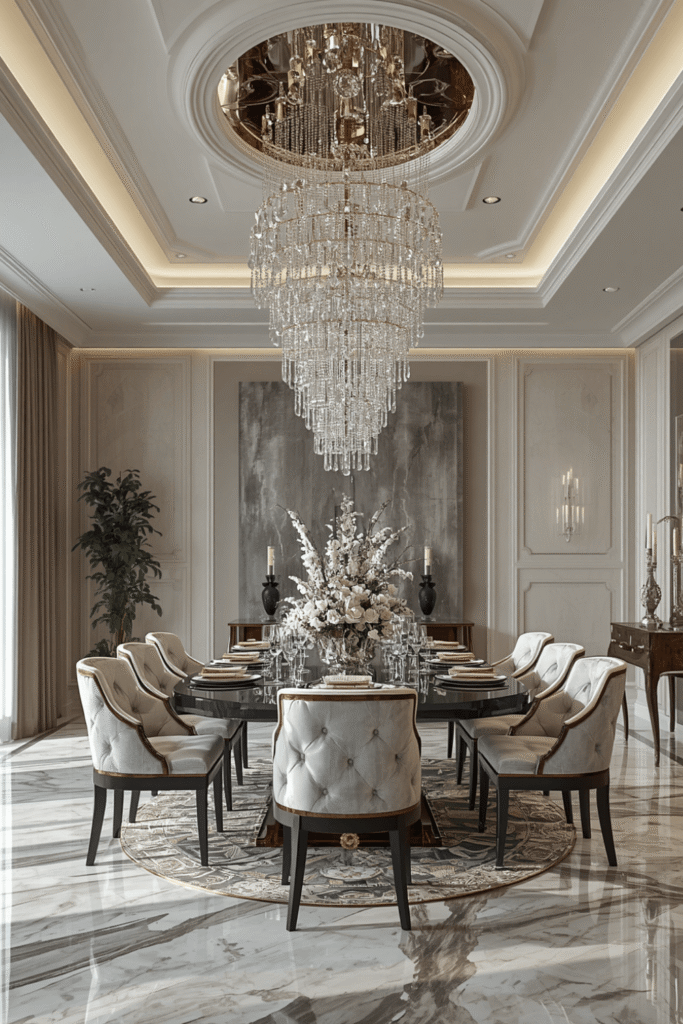 Textured or subtly metallic wallpaper
