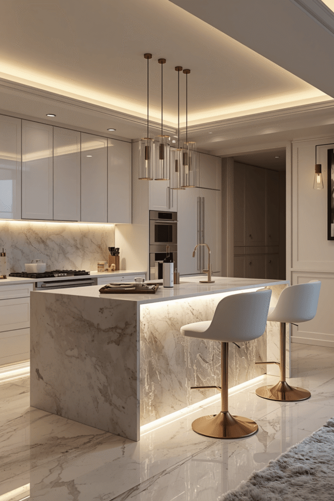 The Marble Kitchen Island