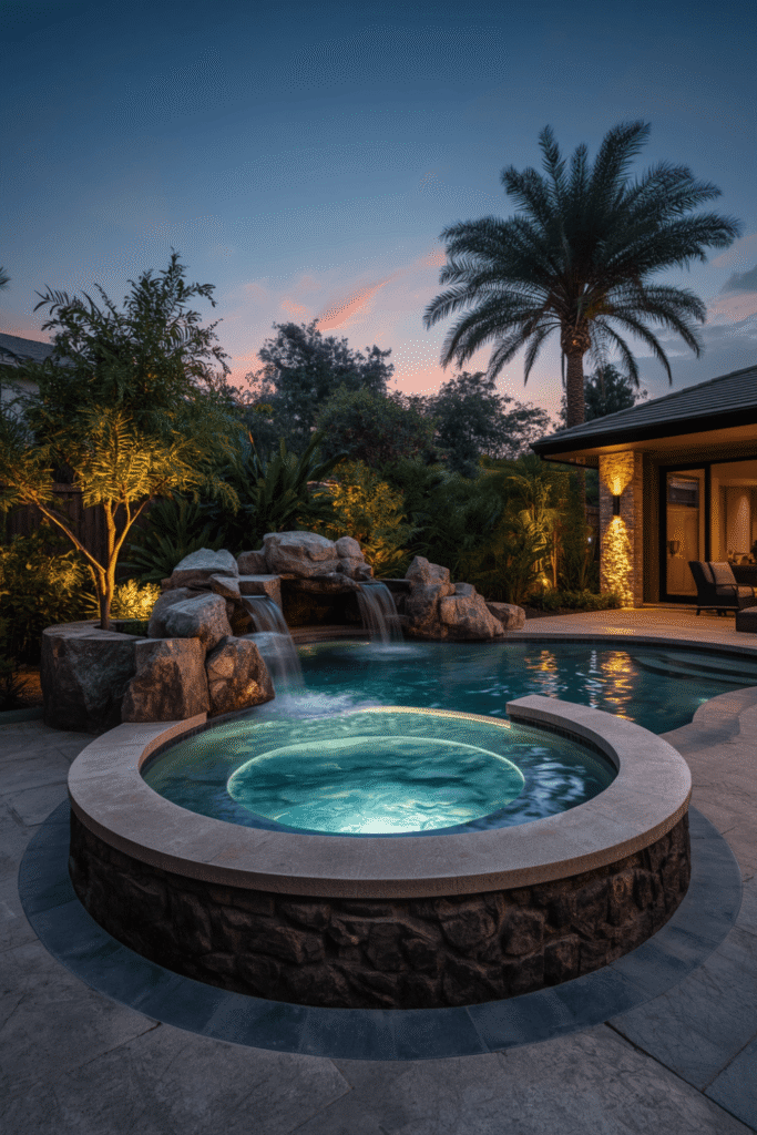 Tropical Backyard Design With Lush Planting