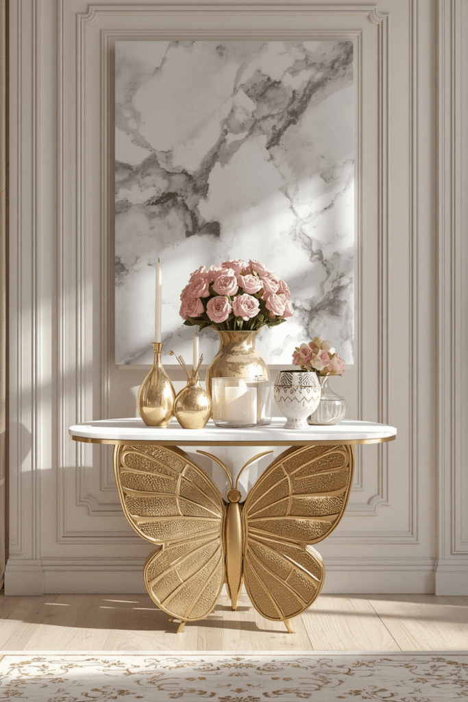 Used as a drinks or champagne table beside a bedroom chaise