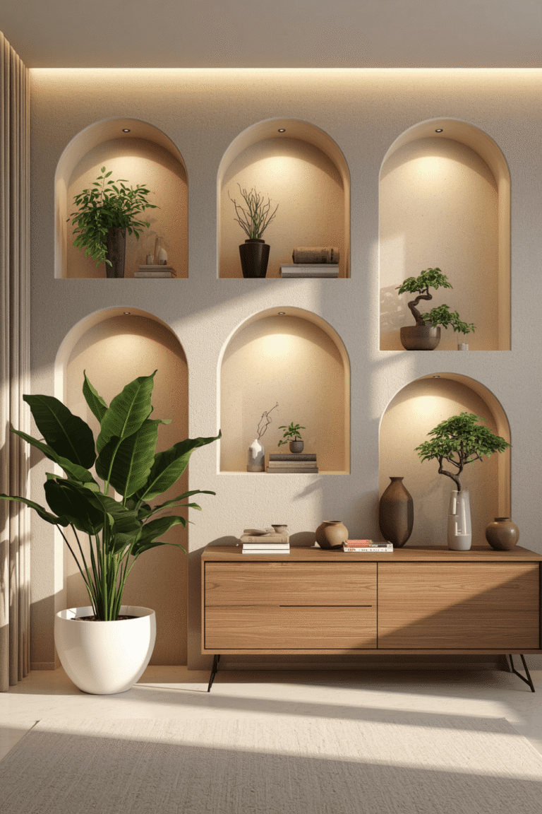 1. Add dedicated lighting inside the niche