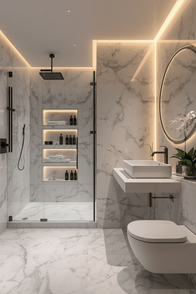 1. Save bold veining for one focal point, not multiple surfaces