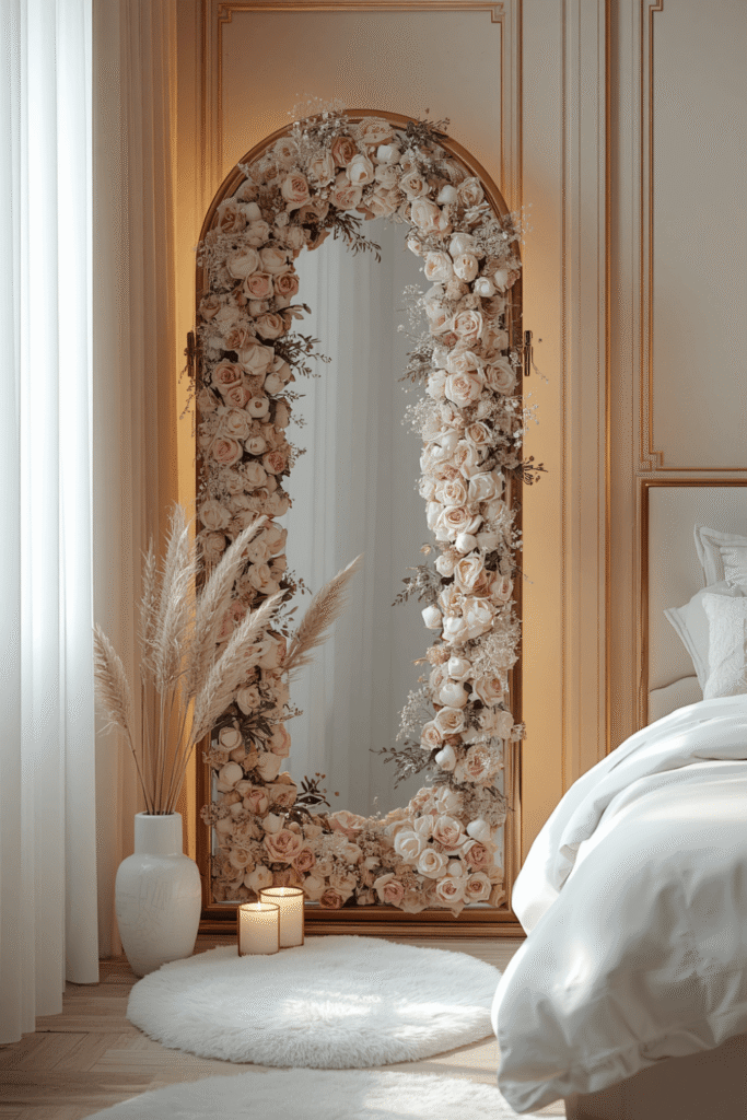 2. Choose a mirror shape that suits floral styling