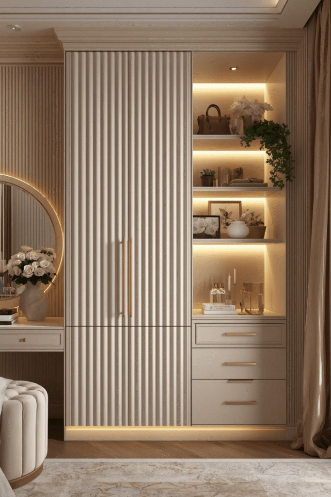2. Mix hanging space with drawers and shelving