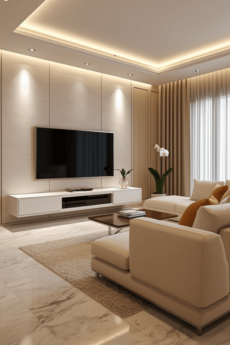 3. Add a media console sized appropriately for your equipment