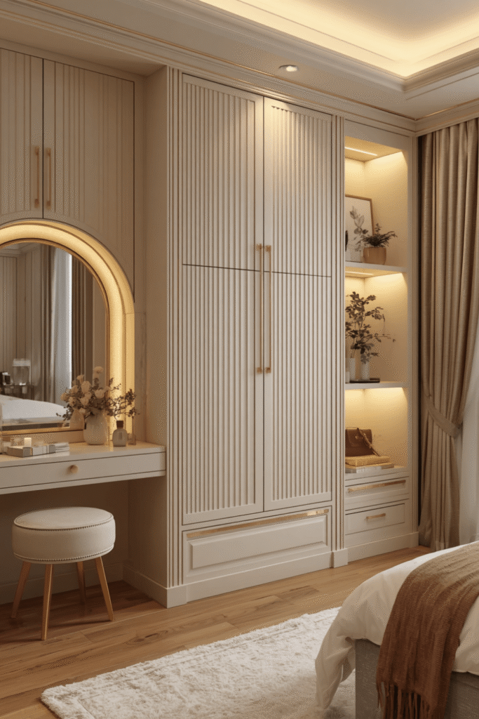 3. Use double hanging rods for shorter items