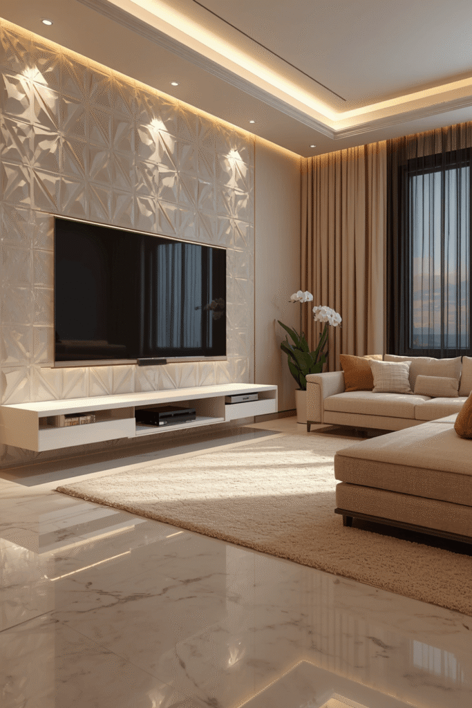 4. Consider an accent wall treatment behind the TV