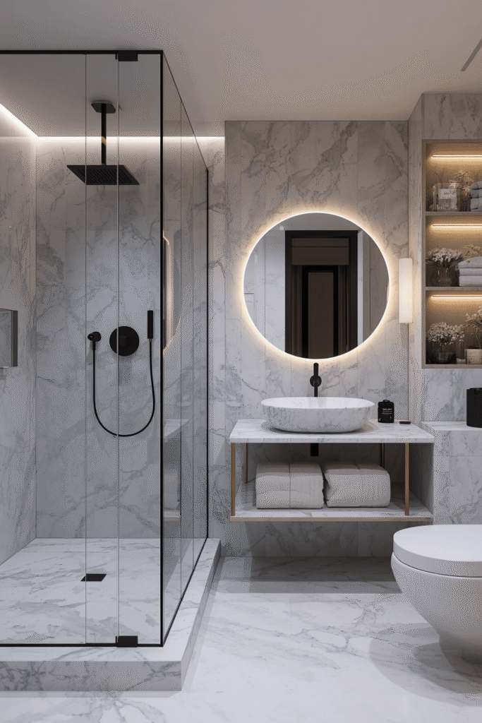 4. Consider book-matched marble for a genuinely timeless statement