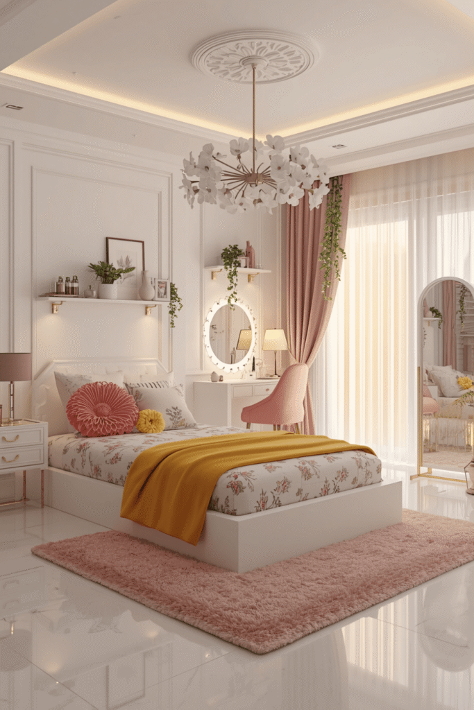 4. Use metallics to add luxury without competing with your soft palette