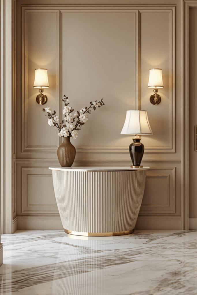 Console Table Styled with a Single Statement Vase