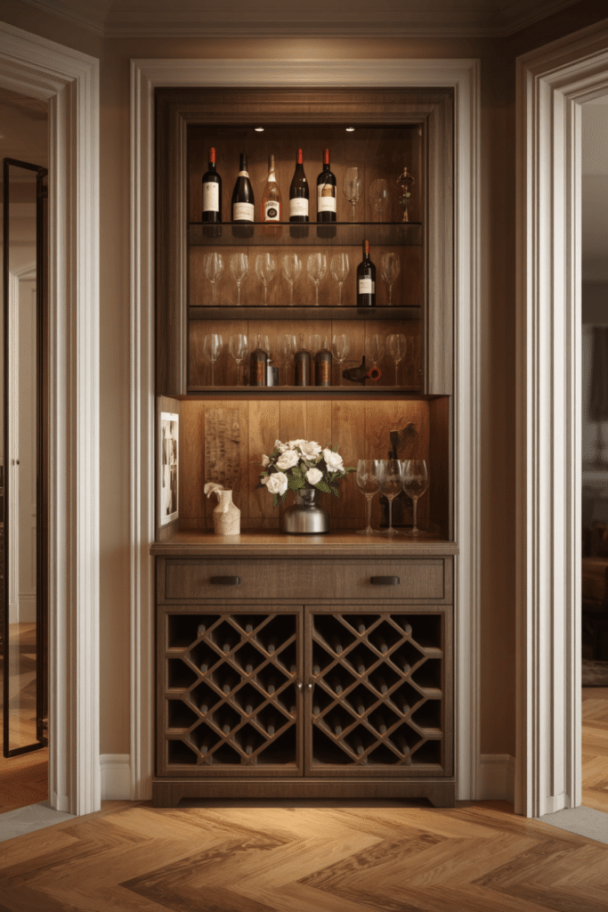 Freestanding Bar Cart with Wine Storage