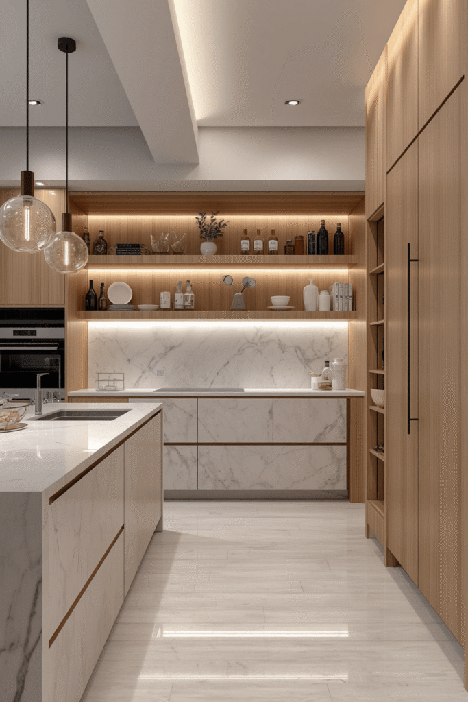 Handleless, Flat-Front Cabinets