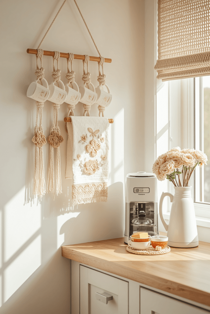 Macrame Coffee Mug Wall Hanger