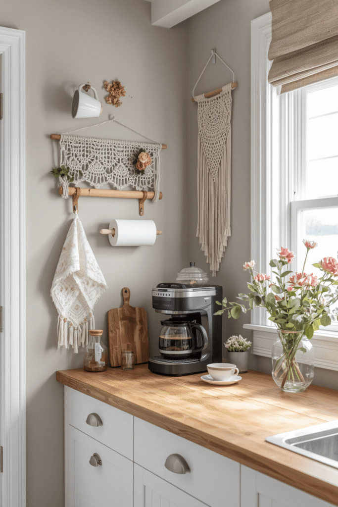 Macrame Plant Hanger for a Kitchen Window