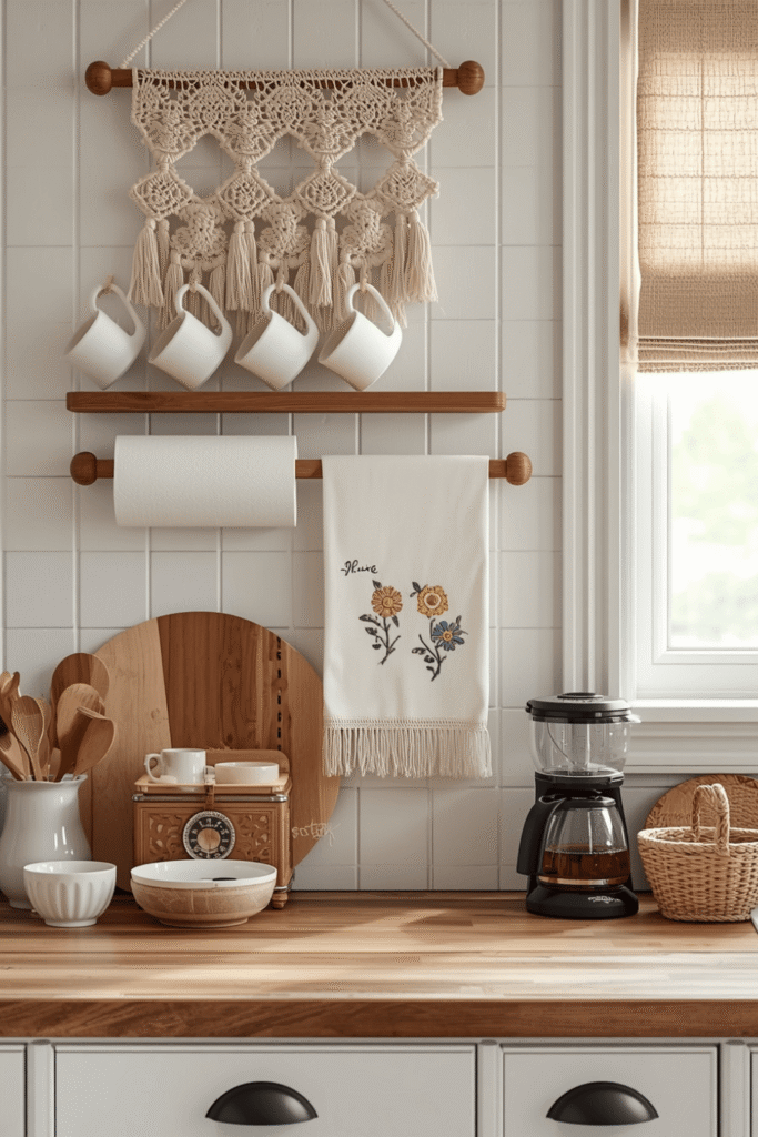 Macrame Spice Jar Wall Organizer