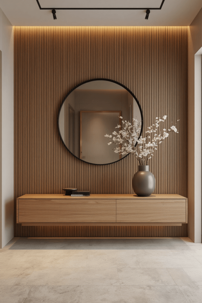 Marble-top floating console