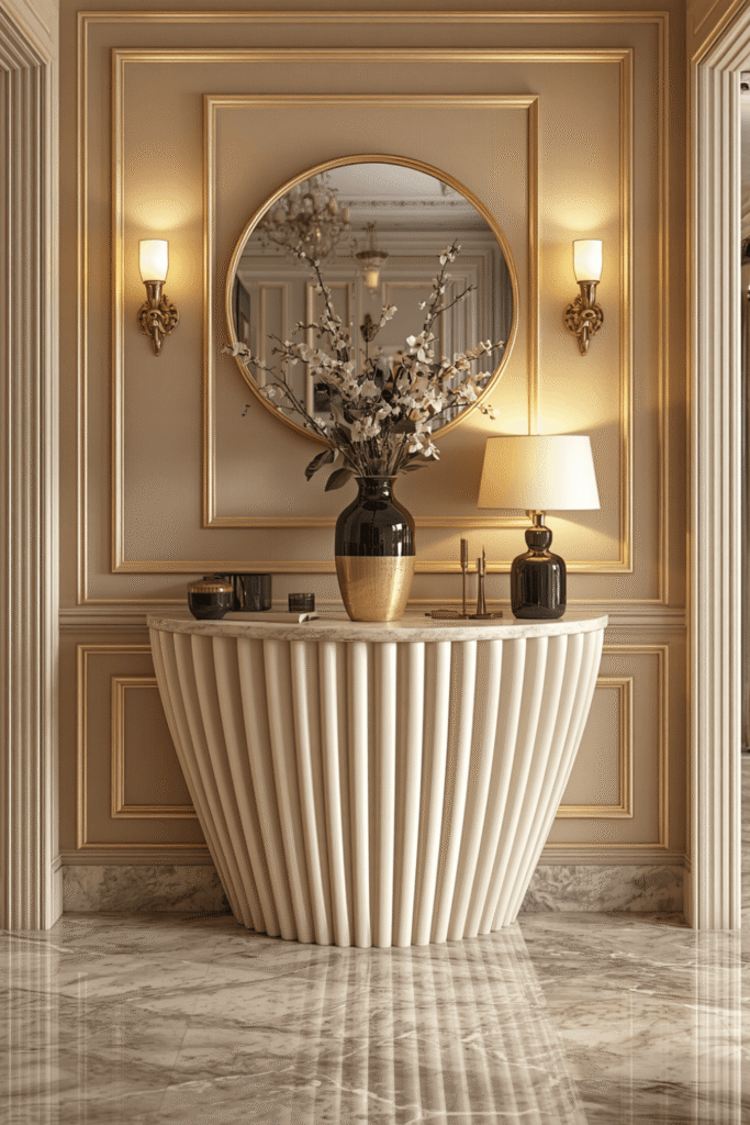 Modern Console Table with a Statement Mirror