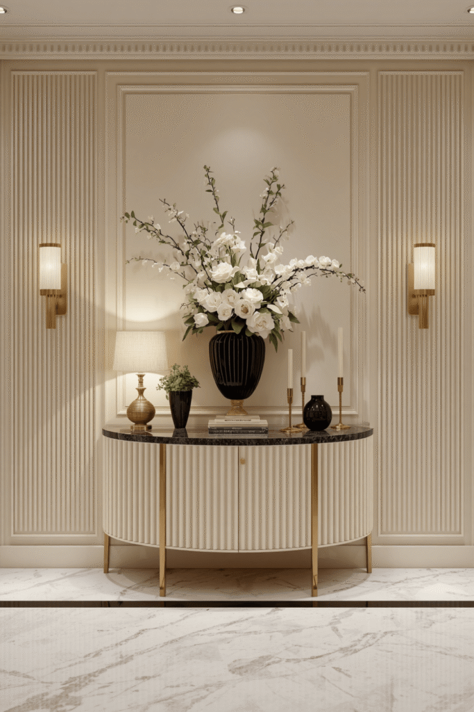 Round Pedestal Console Table