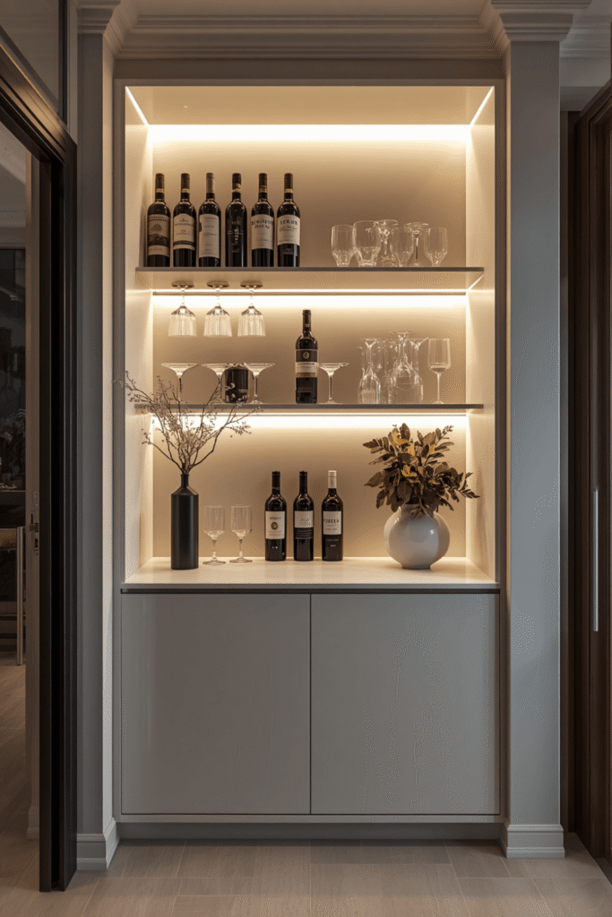 Wine Rack Integrated Into a Bookshelf