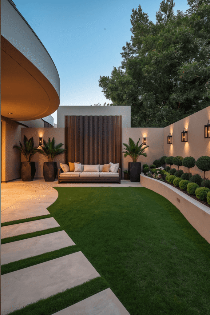2. House Entrance Landscaping That Guides the Eye
