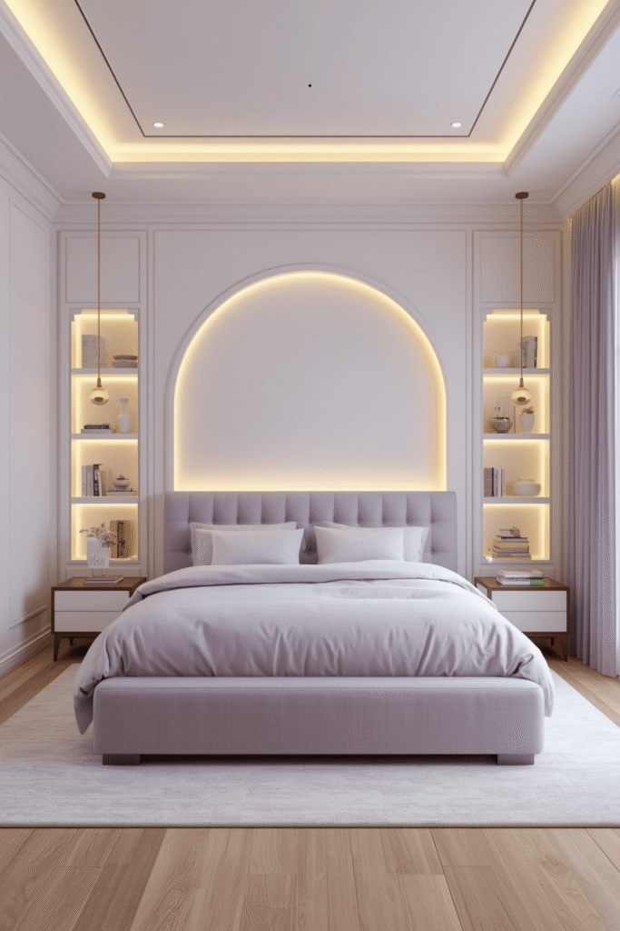 2. Pair cool lavender with warm metal finishes