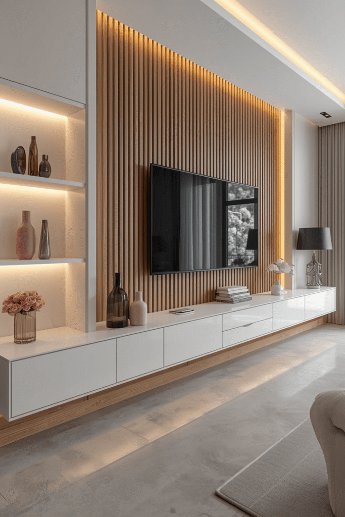 3. Fluted wood panels for a more textural, contemporary version
