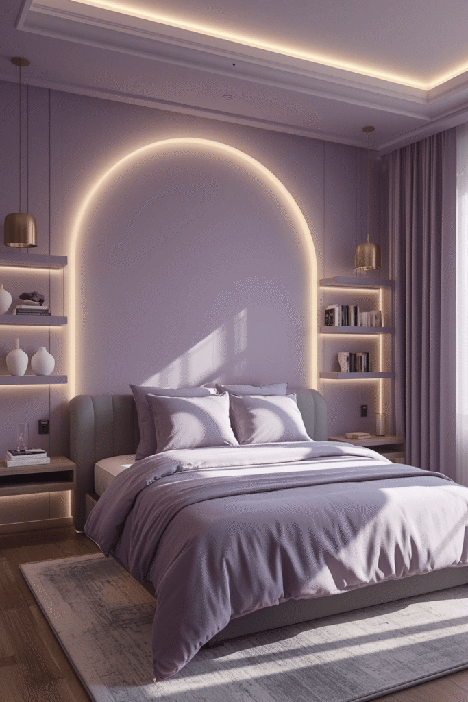 3. Layer in warm-toned bedding instead of stark white