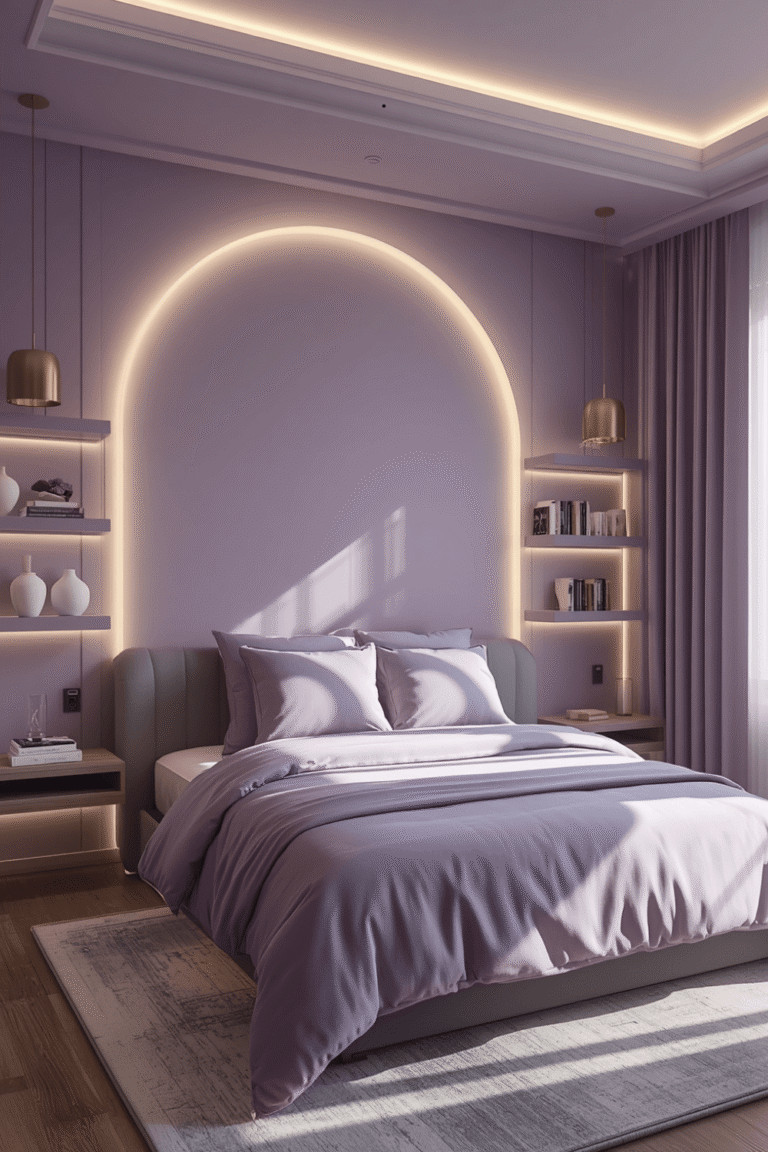 3. Layer in warm-toned bedding instead of stark white