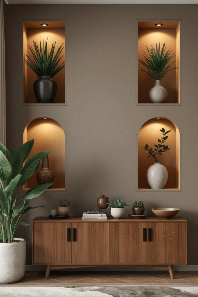 4. Recessed Wall Shelves