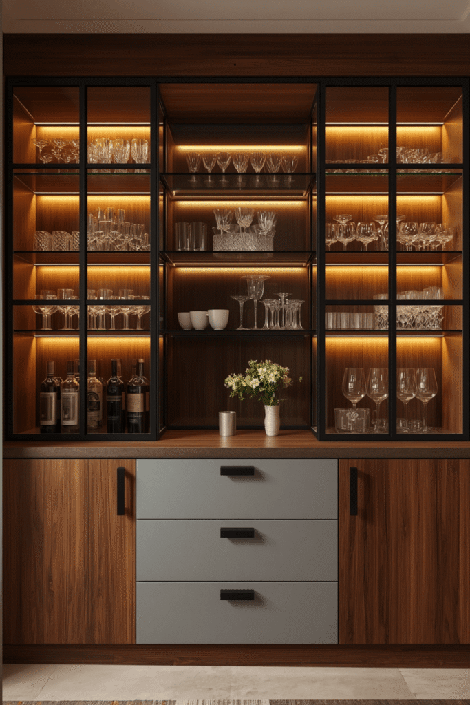 5. Glass Door Bar Cabinet Style