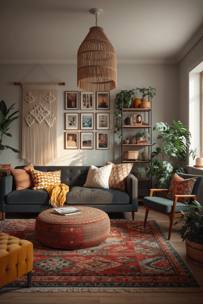 1. Bohemian Living Room Decor