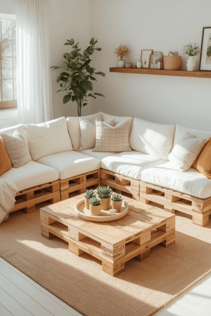 2. DIY Pallet Sofa Construction