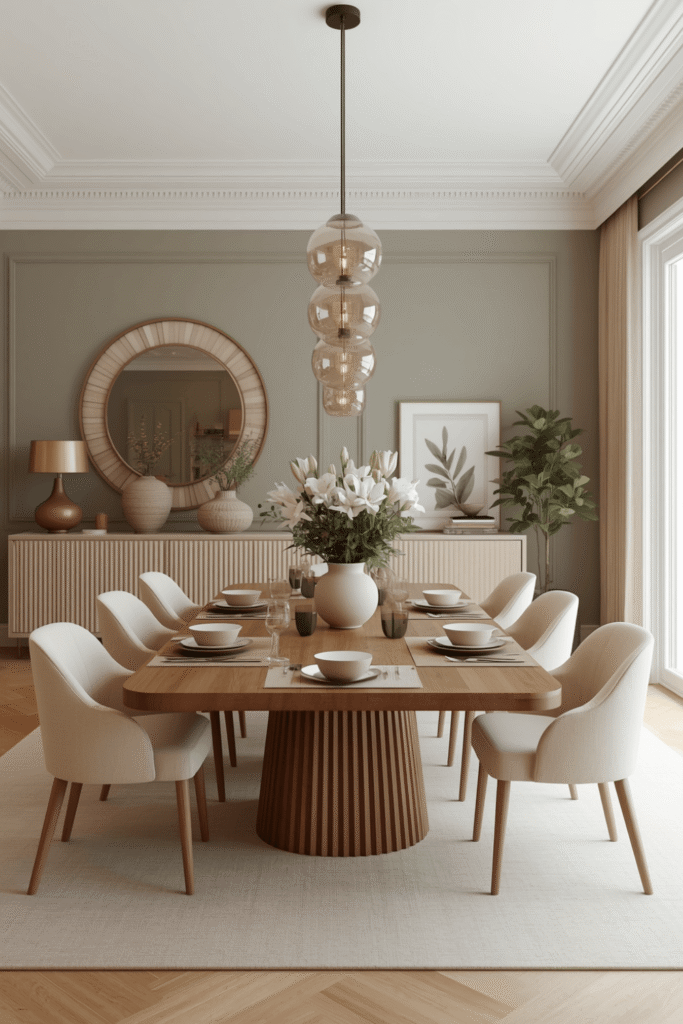 2. Neutral Dining Room Decor